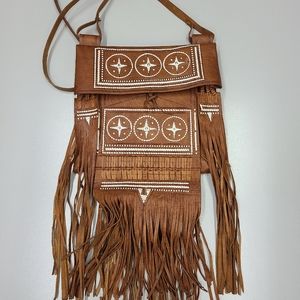 Brown Fringe Moroccan Crossbody